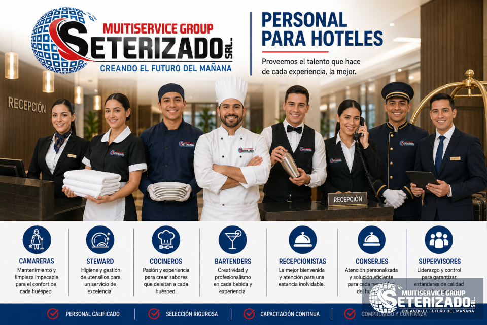 Personal uniformado de Seterizado para hoteles